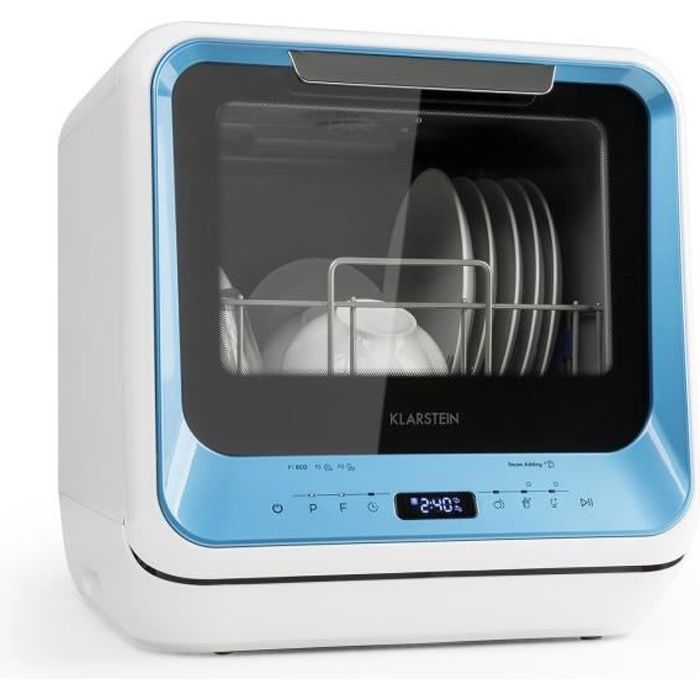 Mini Lave Vaisselle sans Raccordement - Klarstein - Lave-vaisselle Pose Libre 2 Couverts - 6 Programmes - Mini Machine à Vaisselle
