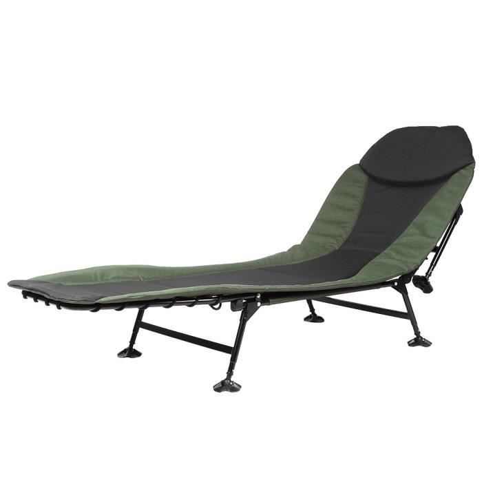 Lit De Camp Mostal Pont De Pêche – Chaise Pliante Réglable 208cm, Vert
