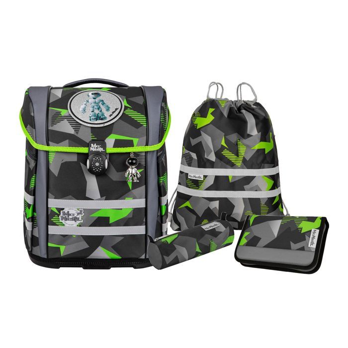McNeill Sac décole gris foncé gris pour fille et garçon - Ergo Perfecto Schoolbag Set 5 pièces Techno 249707