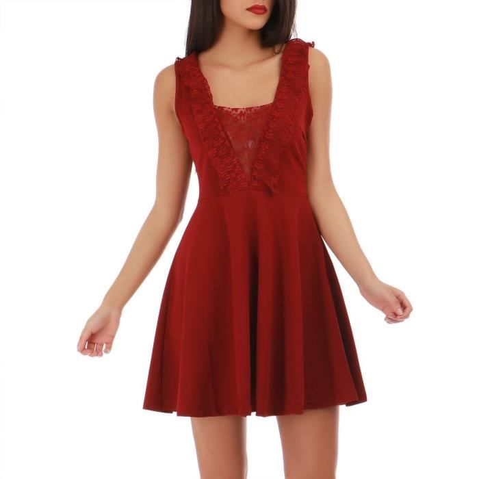 robe patineuse bordeaux