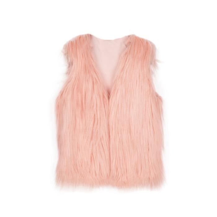 Bebe En Fausse Fourrure Fille Gilet Sans Manches Gilet Veste Manteau Gilet Bolero Outwear Rose Rose Cdiscount Pret A Porter