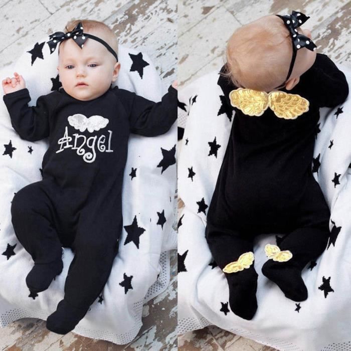 Bébé Garçons Filles Combinaison Jumpsuit Costume Infant Kids Ange Vêtements Set
