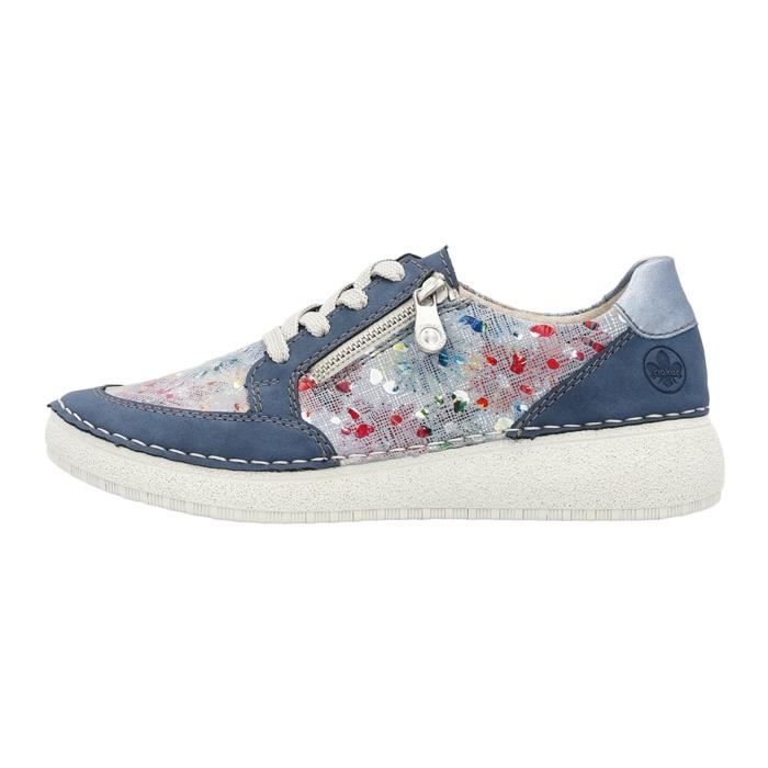 Rieker Basket Femme - RIEKER - Cuir - Jaune Multicolor - Talon Plat