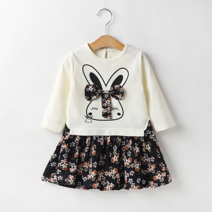 Tout Petit Enfants Bebe Fille Dessin Anime Lapin Lapin Floral Princesse Robe De Soiree Vetements Noir Noir Cdiscount Pret A Porter