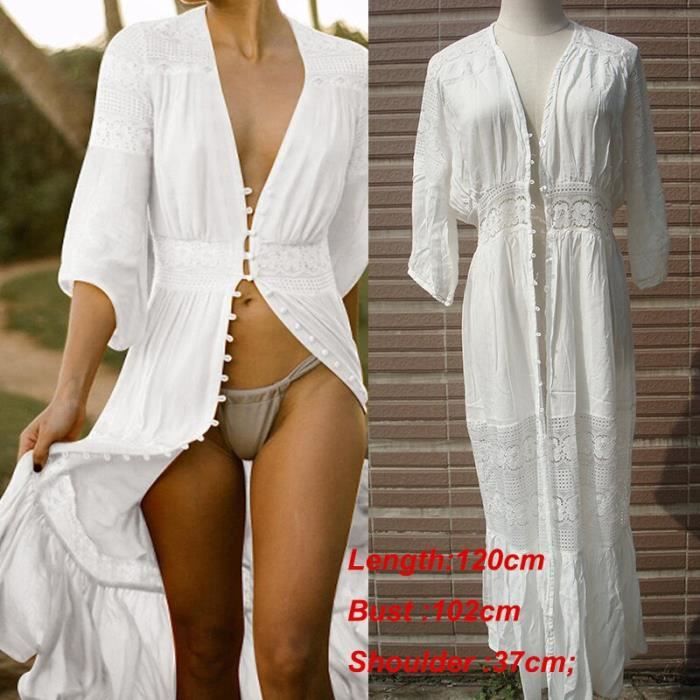 DELEY Femmes Mousseline De Soie Robe De Plage Robe Longue Maillot De Bain Bikini Couvrir De Vêtements De Plage
