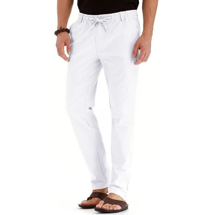 Pantalon De Jogging Homme En Coton - Taille élastique, 3 Poches, Confortable Et Respirant - Pour Sport, Loisirs Et Détente