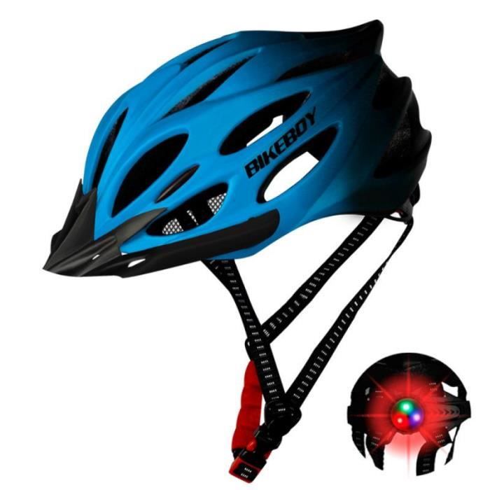Casque vélo,casque de cyclisme pour adultes, taille universelle, avec  mentonnière réglable, lumière d'avertissement- 06[B8557354] - Cdiscount  Sport