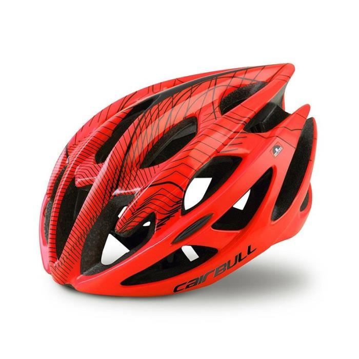 Qeunrtiy Casque Vélo Adulte – Microcoque, Unisexe, Ajustable 57-63 Cm, Rouge – Léger Avec 18 Aérations