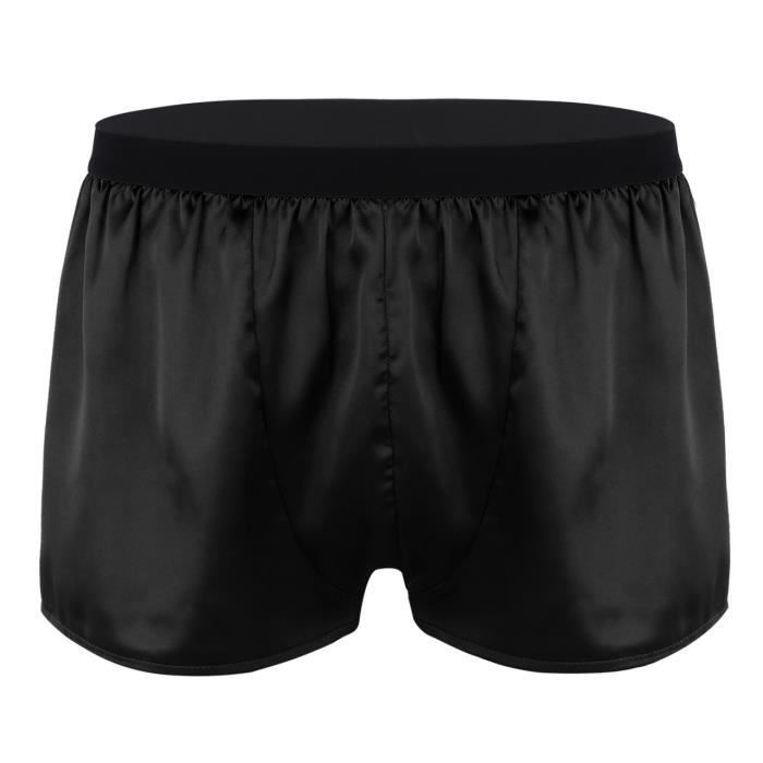 YONGHS FR Homme Bas de Pyjama Boxer Satin Boxeur Trunk Short