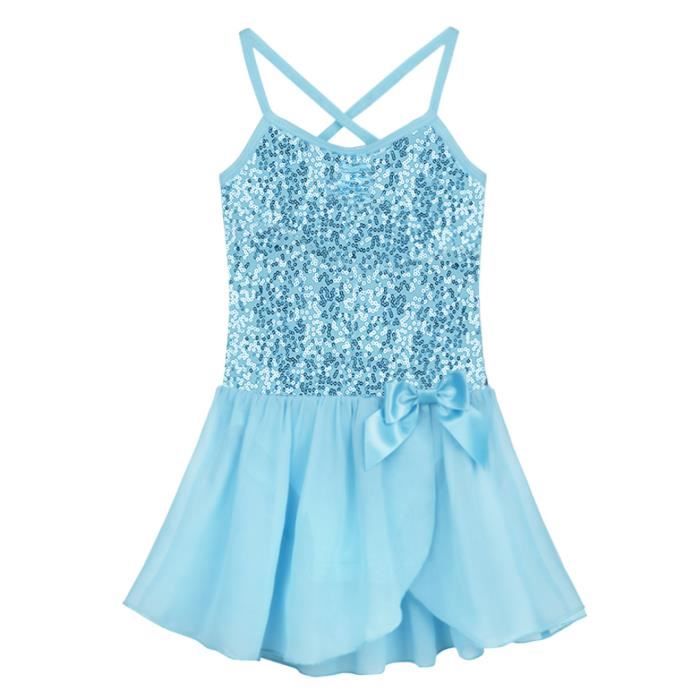 Robe De Danse Classique Fille Avec Tutu Et Paillettes - Justaucorps Brillant - Tailles 3-14 Ans - Pour Ballet, Spectacle, Fête