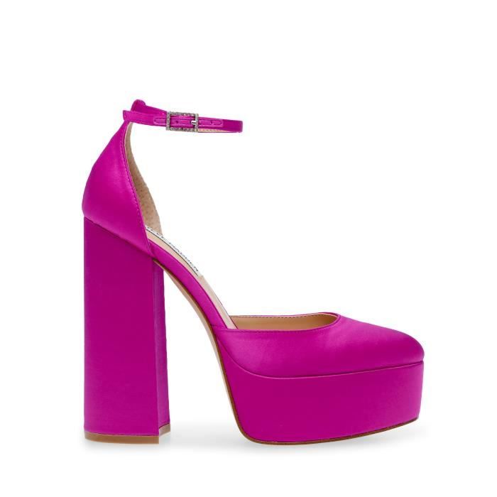 Sandales Plateforme Steve Madden - Taille 9.5 US - Rose Satin - Occasion Très Bon état