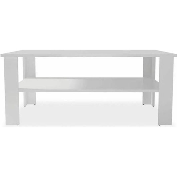 table basse blanche mat 100 cm