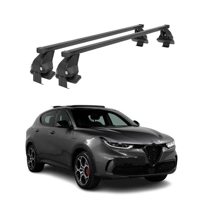 Menabo Barres de toit transversales pour Volvo C40 Recharge 2022-2026 Acier Gris