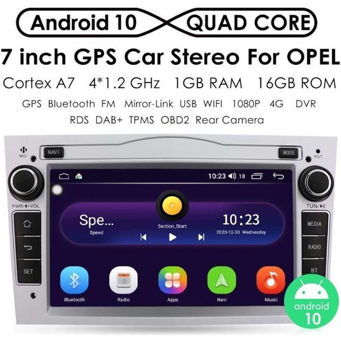 Android 10.0 Autoradio stéréo pour Opel Vauxhall Lecteur DVD Radio 7\