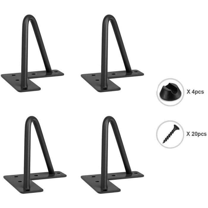 Epingle DIY Pied de Table Basse Pieds en épingle à cheveux pour Table à Manger Bureau Table en épingle à cheveux modernes 4pcs 10 cm Noir Pieds de Table Metal Pieds de Meuble Pieds