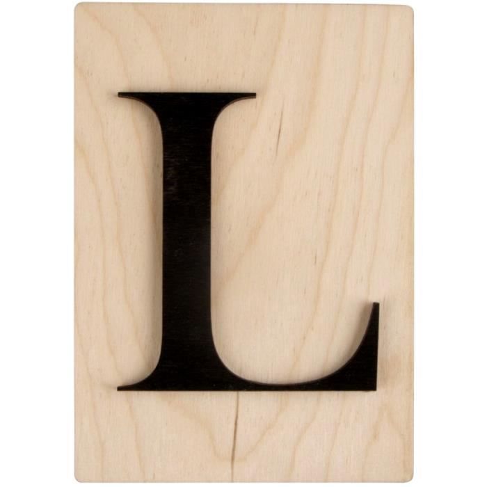 Lettres en bois déco façon Scrabble - 14,9 x 10,5 cm L