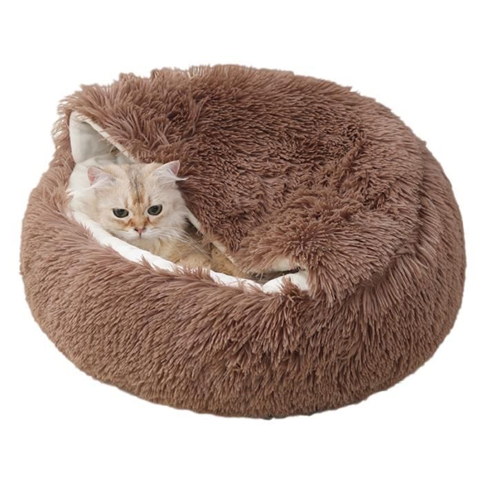 Meilleurs prix pour RNGCPTO Panier Chat,Lit moelleux pour Chats et Chiens,Panier Chaud Semi-fermé pour Animaux de Compagnie,Couchage Habitat 50cm -cafe