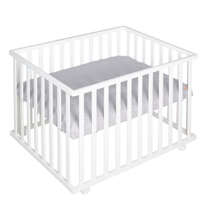 Roba Parc Bebe Reglable 100x75 Cm Tapis De Parc Roba Style Gris 4 Roues Bois Blanc Cdiscount Puericulture Eveil Bebe