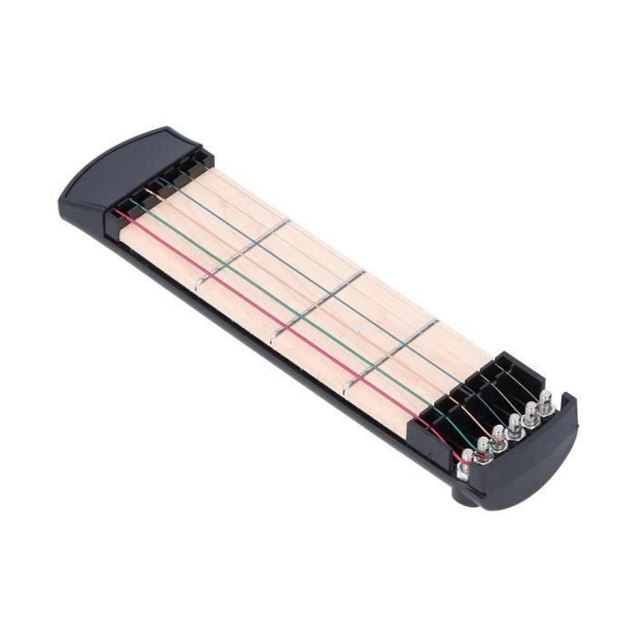 guitare de poche 6 cordes Outil de pratique de guitare de poche 6 touches  de cordes colorées Entraîneur d'accords portable,HO06999