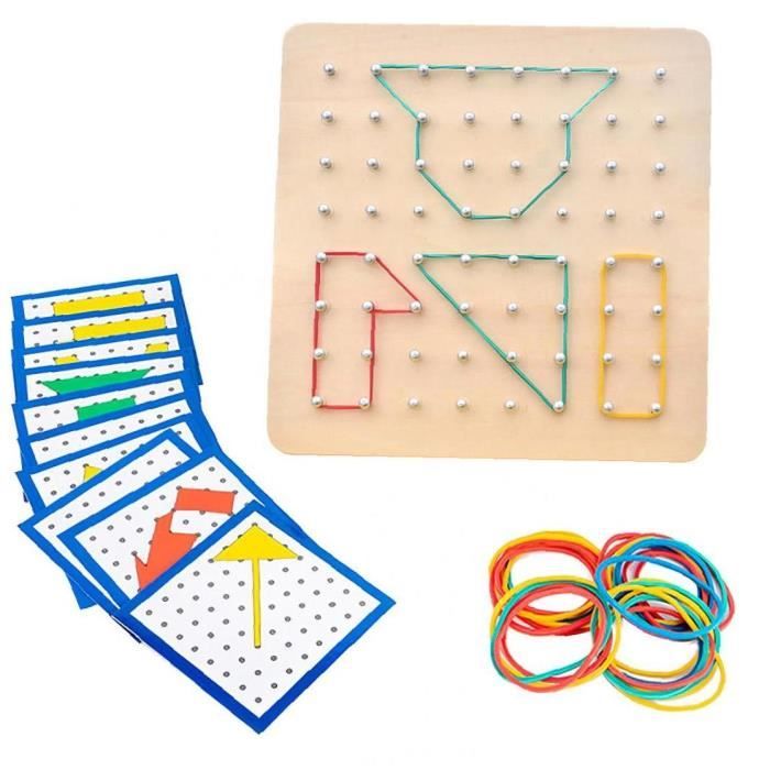Geoboard Montessori en bois pour la motricité enfant