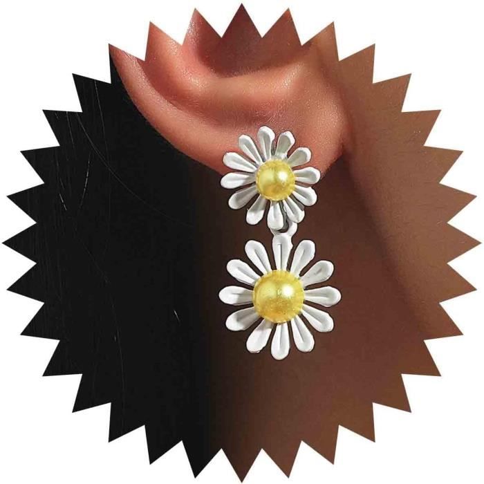 Boucles d'oreilles bouquet de roses blanches - Perles Corner