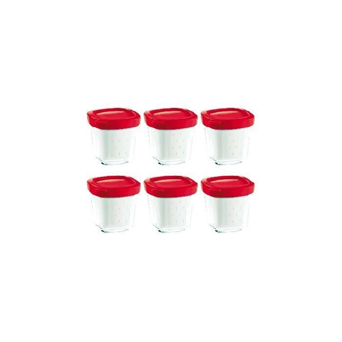 Yaourtière SEB - 6 pots avec égouttoir - Rouge