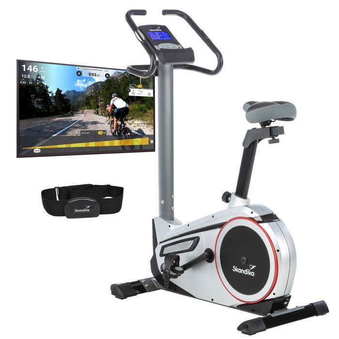 SKANDIKA V&eacute;lo dappartement ergom&egrave;tre  Morpheus - Bluetooth - Max.120 kg - 24 Prog - 32 Niveaux de r&eacute;sistance - connect&eacute; 