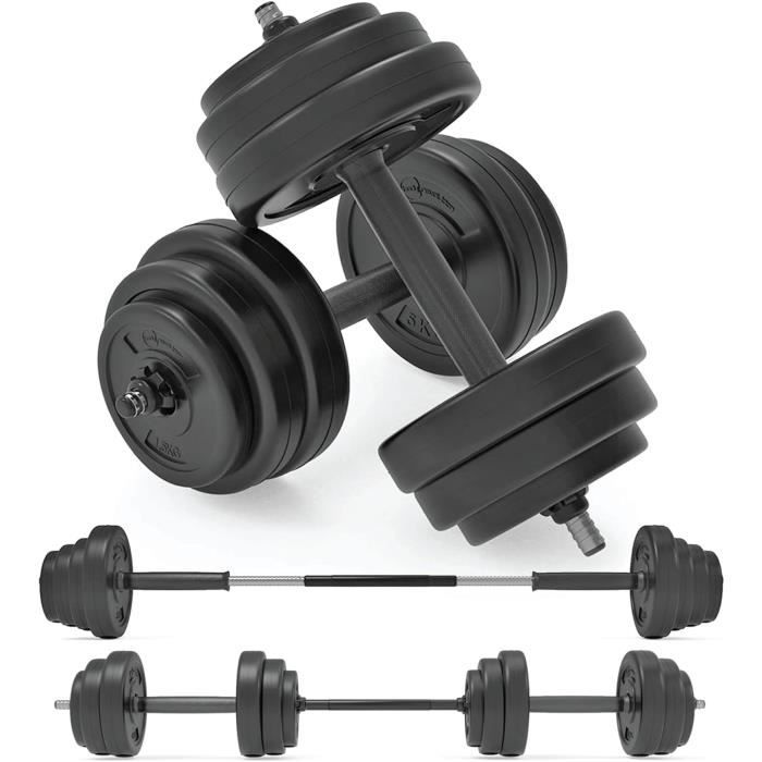Haltères de Musculation Réglables MOYOTEC 55BL/25kg - Kit avec Barre de  Poids - Gym Fitness Dumbbell - Cdiscount Sport