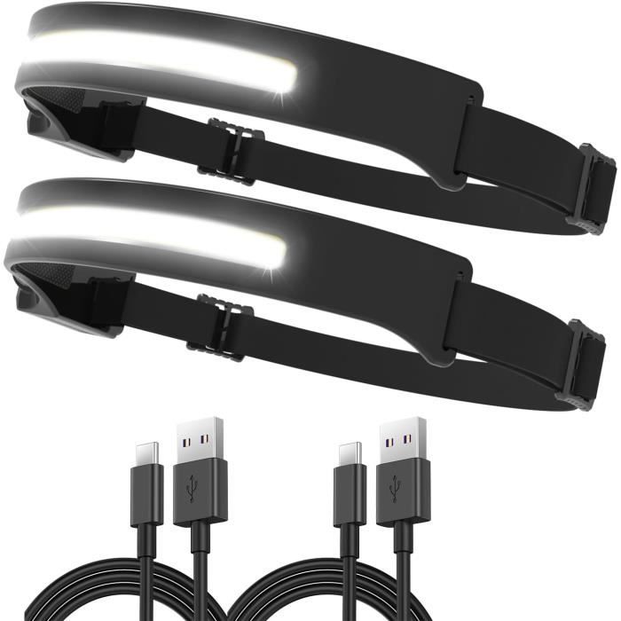 Lampe Frontale Rechargeable Puissante,Super Brillante 18000 Lumens 8 LED  Lampe Frontal USB,étanche Headlamp pour