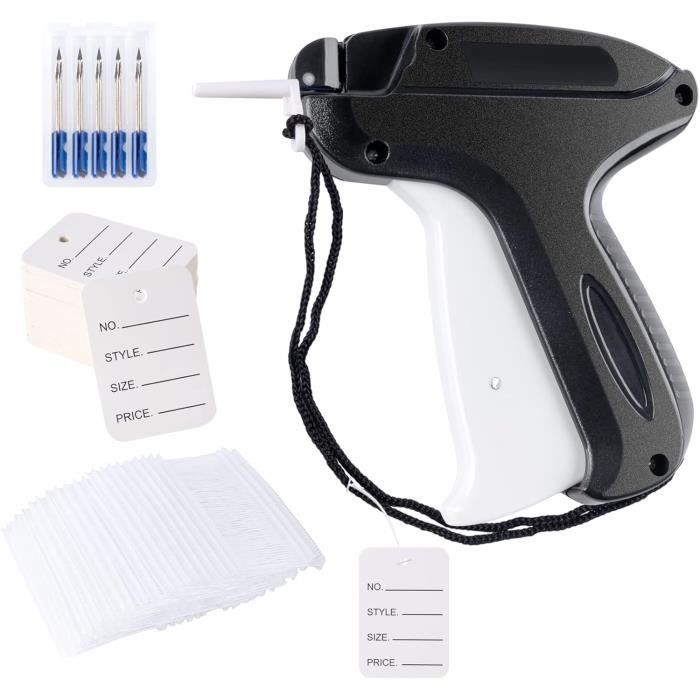 Stitch Gun VEGCOO Étiqueteuse Pistolet Vêtement, Etiqueteuse Prix 3000 Fils Paddle (Blanc,5cm) 300 Étiquettes De Prix 5 Aiguilles De Rechange Pour Commerce De Vêtements Pistolet Couture