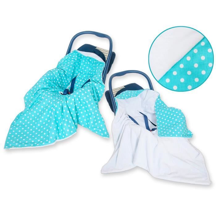 Couverture Bebe Pour Siege Auto Ou Poussette Turquoise A Pois Cdiscount Puericulture Eveil Bebe