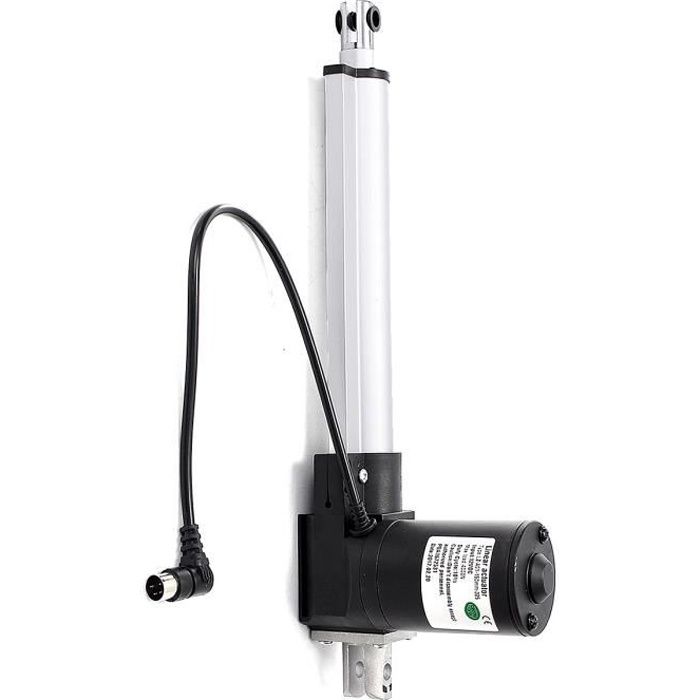 Justech Moteur à Actionneur Linéaire DC 12V 1500N 150mm Moteur Linéaire Automatique Ouvre-Porte Électrique Automatique RV Construction de Machines Agricoles Industrielles Véhicules-Noir