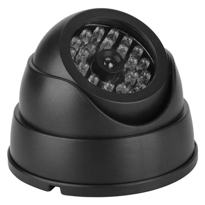 Fausse caméra, noire avec 30pcs IR LED caméra dôme factice, LED clignotante rouge durable pour la caméra de sécurité à usage