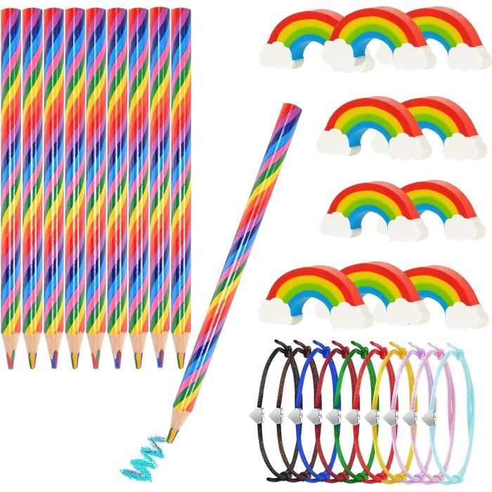 8 Gommes Arc-en-Ciel JOYSKY - Gomme Douce 2B - Efface Propre - Cadeau École & Bureau