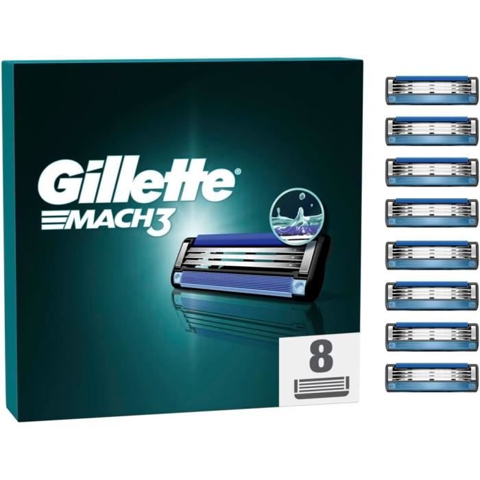 Pack Départ Rasoir Gillette Mach3+ Avec 2 Recharges De Lames | Homme