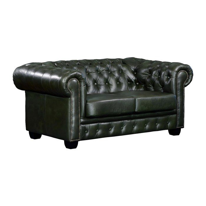 Canapé chesterfield 2 places BRENTON 100% cuir de