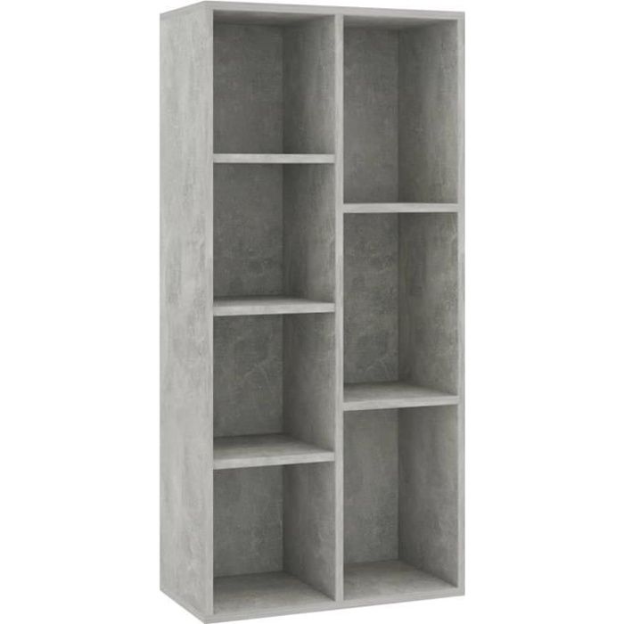 VidaXL Bibliothèque Gris béton 50x25x106 cm Aggloméré