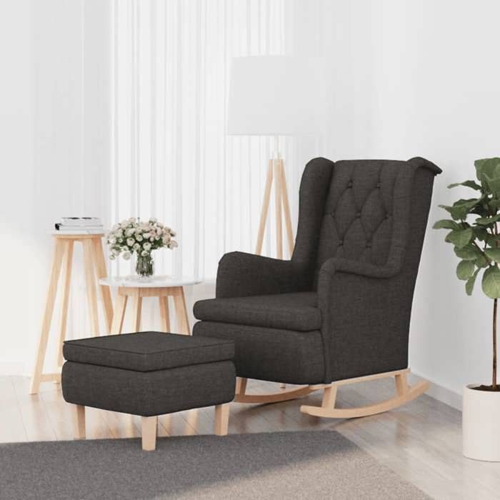 vidaXL Fauteuil avec Pieds à Bascule et Tabouret Chaise à Bascule avec Repose-pied Meuble de Salon Chambre à Coucher 3121273