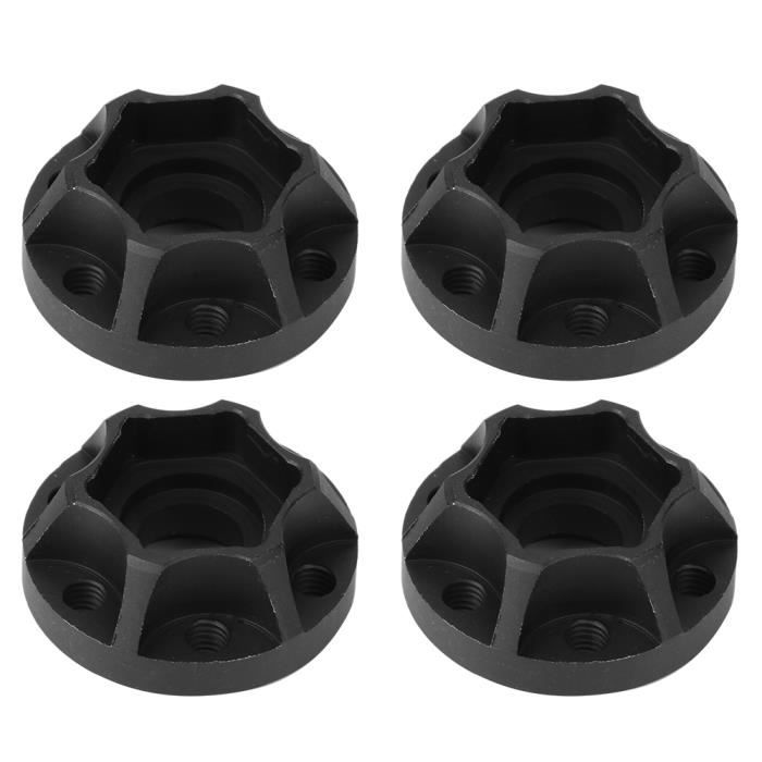 Alnicov 4 Adaptateurs De Moyeu Hexagonal Métal – Pièces RC Compatibles Roues, Amélioration Contrôle, Noir