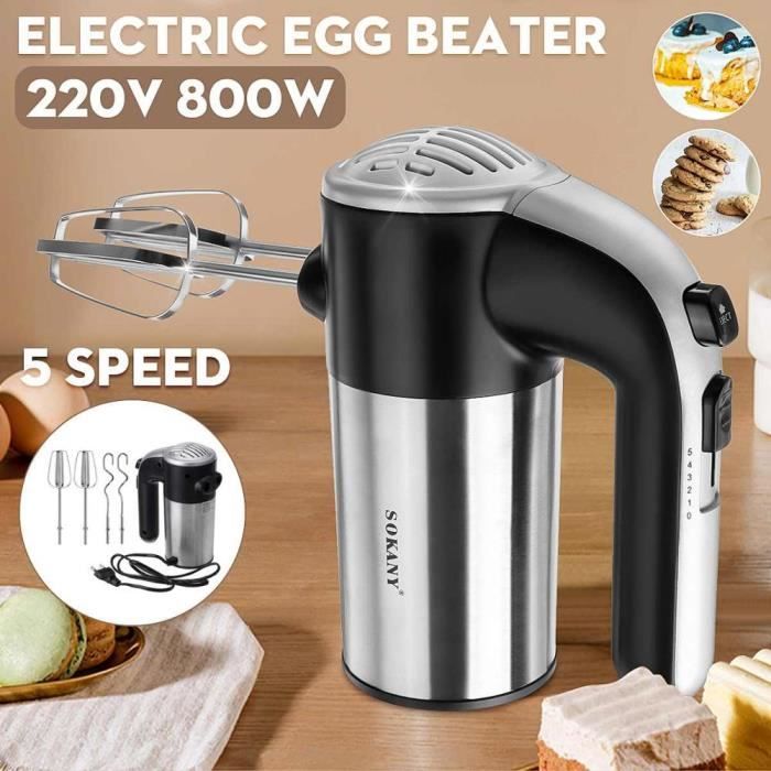 Batteur à œufs électrique Noir 800W Petit Mélangeur Automatique Pour Aliments Crème Cuisine