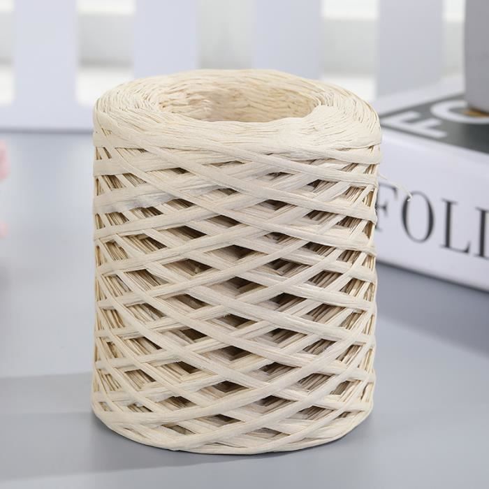 Rouleau De Raphia En Papier Naturel - 150m X 3mm - Pour Crochet, Sacs, Chapeaux, Emballage Cadeau