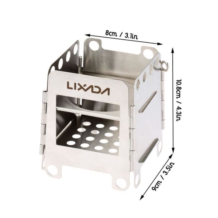 Poêle à Bois Pliable Pour Camping - Barbecue Portable En Acier Inoxydable - Idéal Extérieur - 5