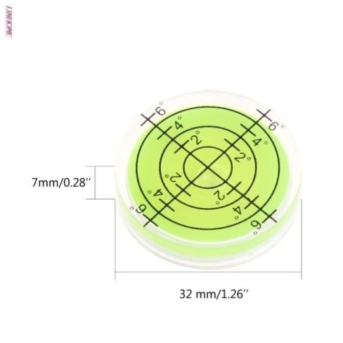 Bullseye Niveau à bulle rond à bulle de 74 mm de haute précision pour appareils électroménagers et tribrachs 