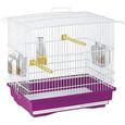 Petite cage oiseaux - 2 mangeoires, 2 perchoirs, 1 abreuvoir - FERPLAST-1