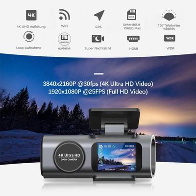 Dashcam Rétroviseur 9.66" HD - Caméra Voiture Avec Commande Vocale, Vision Nocturne Et Caméra Recul