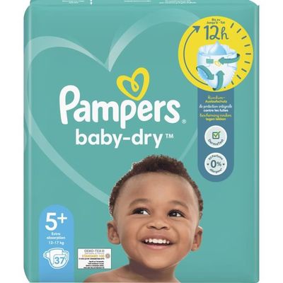Couches PAMPERS Baby-Dry Taille 5+ - 37 Couches - Cdiscount