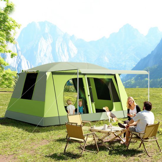 Tente Dôme 2 Personnes Polyester Imperméable Légère pour Randonnée et