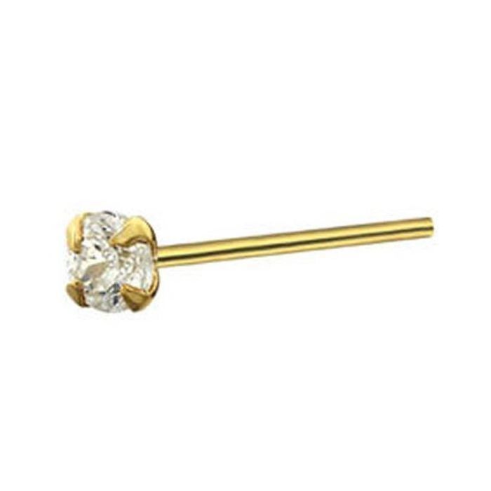 Clou De Nez Jewellerybox – 23 Ga, Or Jaune 9K Et Zircons 3mm – Neuf