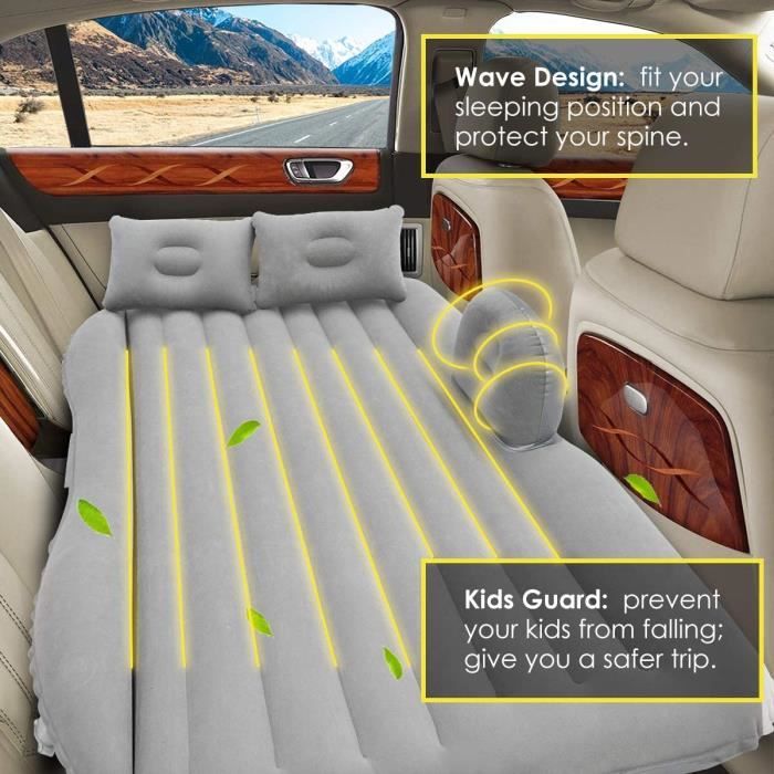 Matelas gonflable pour voiture - Gris - Déhoussable - Avec pompe à air -  Lit de voyage portable avec deux oreillers9 - Cdiscount Sport