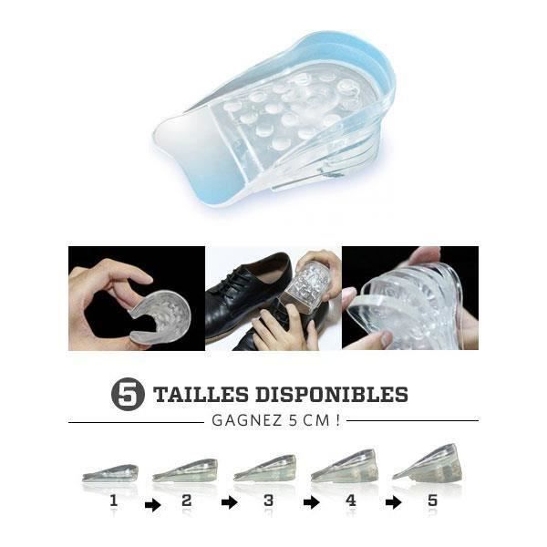Lot De 5 Semelles Talonnettes élévatrices En Silicone - X5 Cm, Pour Gagner En Hauteur Discrètement